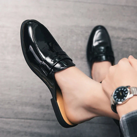 Italian Leather Half-Open Dress Mules- 16591