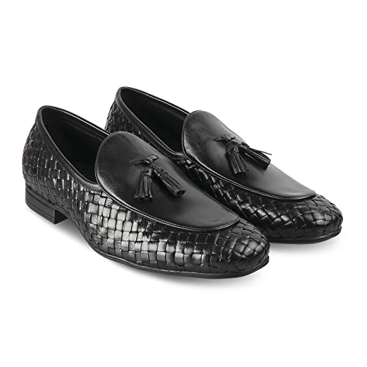 Woven Penny Tassel Loafers-16555