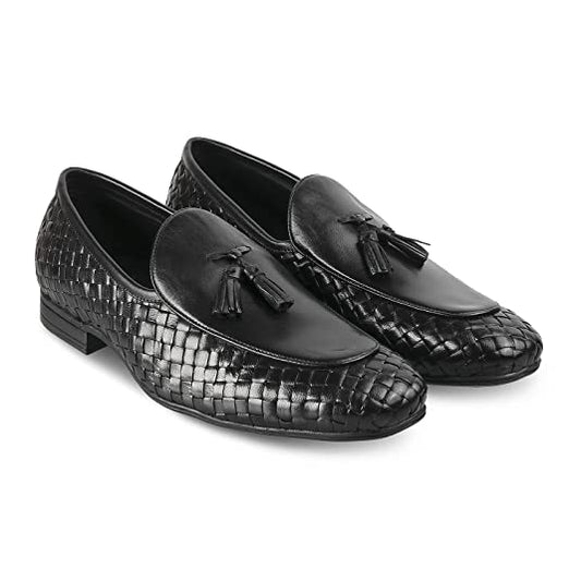 Woven Penny Tassel Loafers-16555