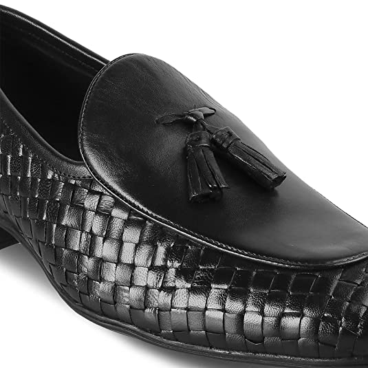 Woven Penny Tassel Loafers-16555