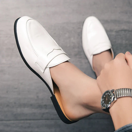 Italian Leather Half-Open Dress Mules- 16591