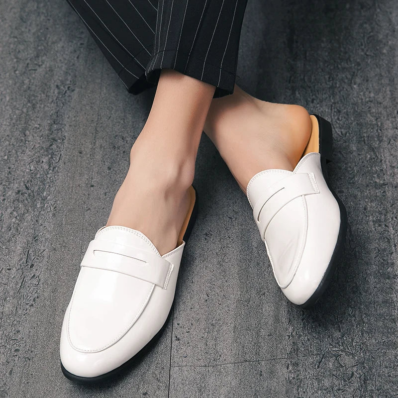 Italian Leather Half-Open Dress Mules- 16591