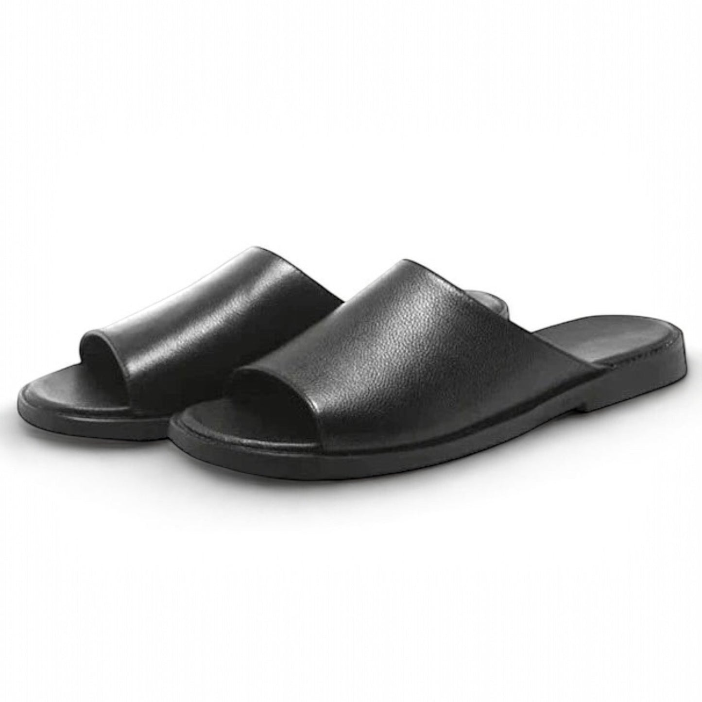 Luxury Plain Leather Slide Sandals- 16588