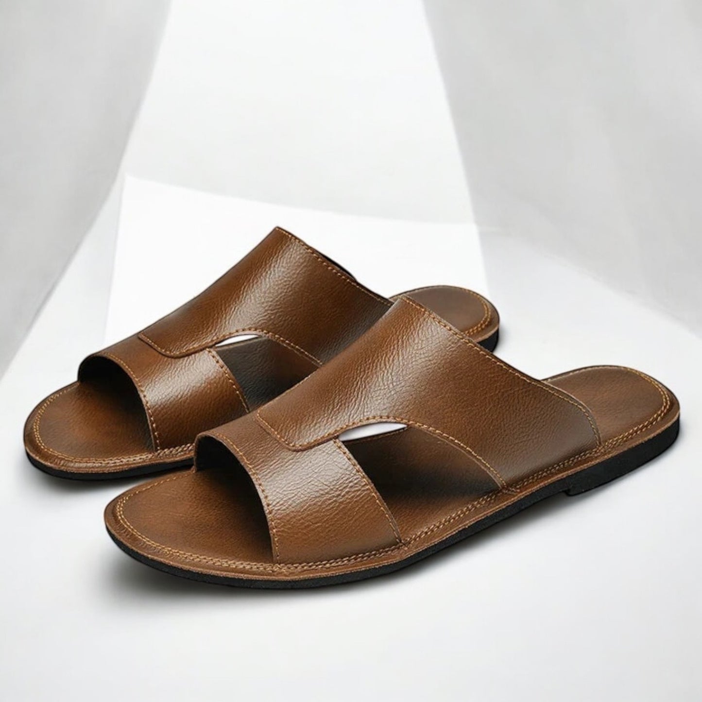 High Quality Minimalist Leather Slide Slippers- 16590