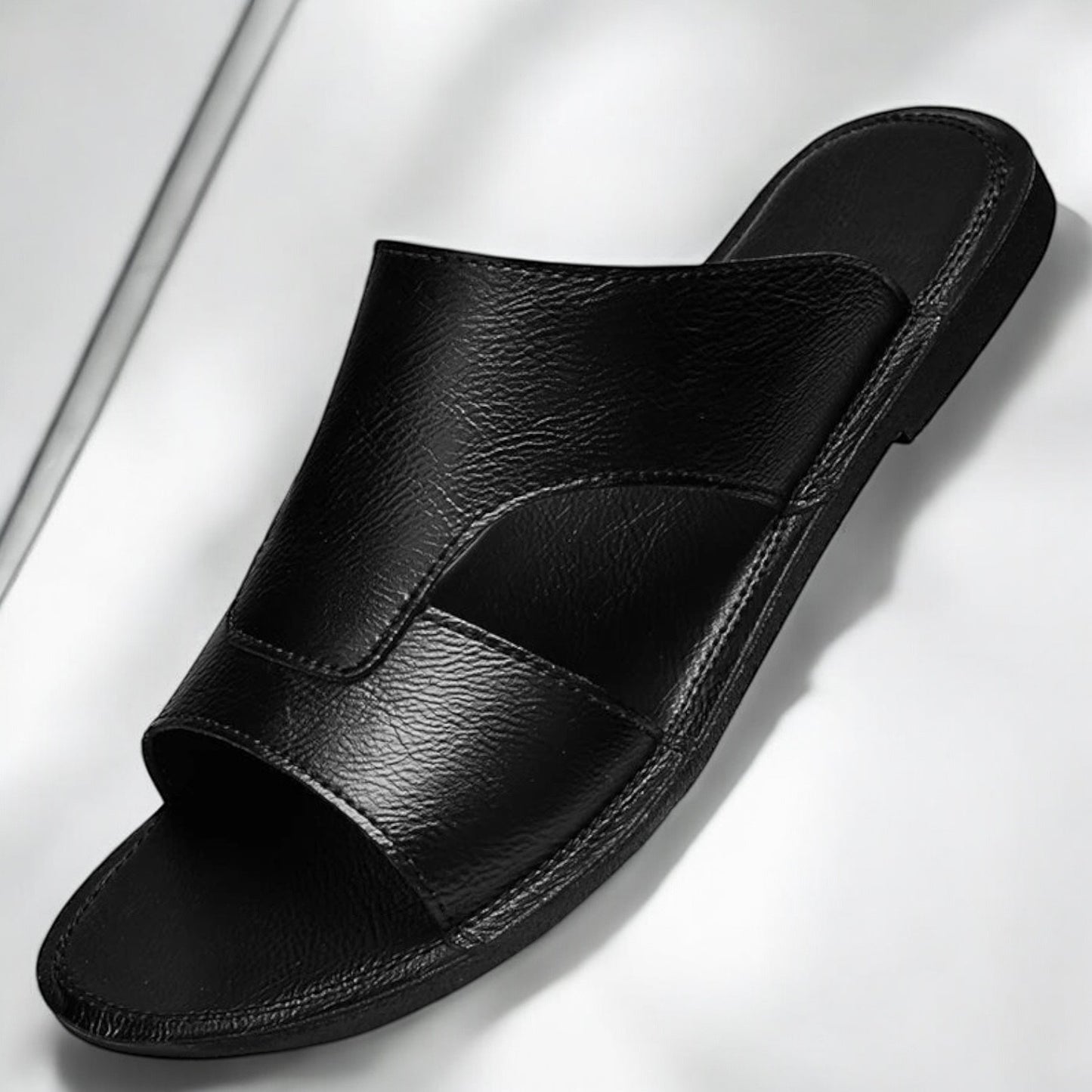 High Quality Minimalist Leather Slide Slippers- 16590