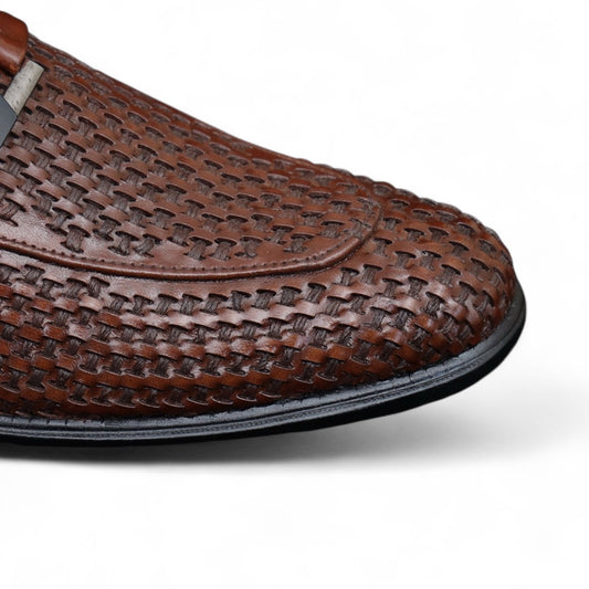 Designer Ribbed-Knit Leather  -16595