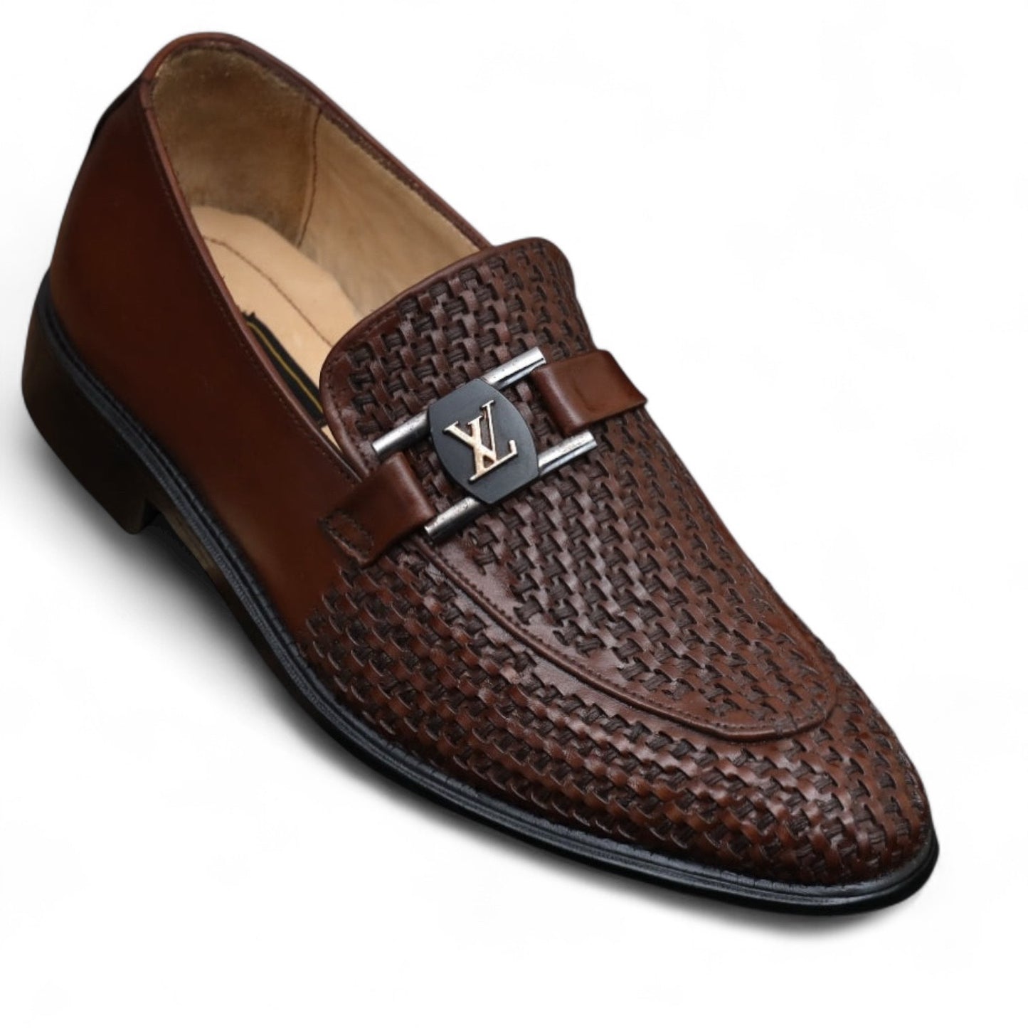 Designer Ribbed-Knit Leather  -16595