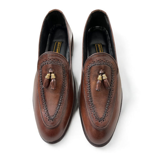 Chestnut Tassel Brown  Brogue Loafers - 16620