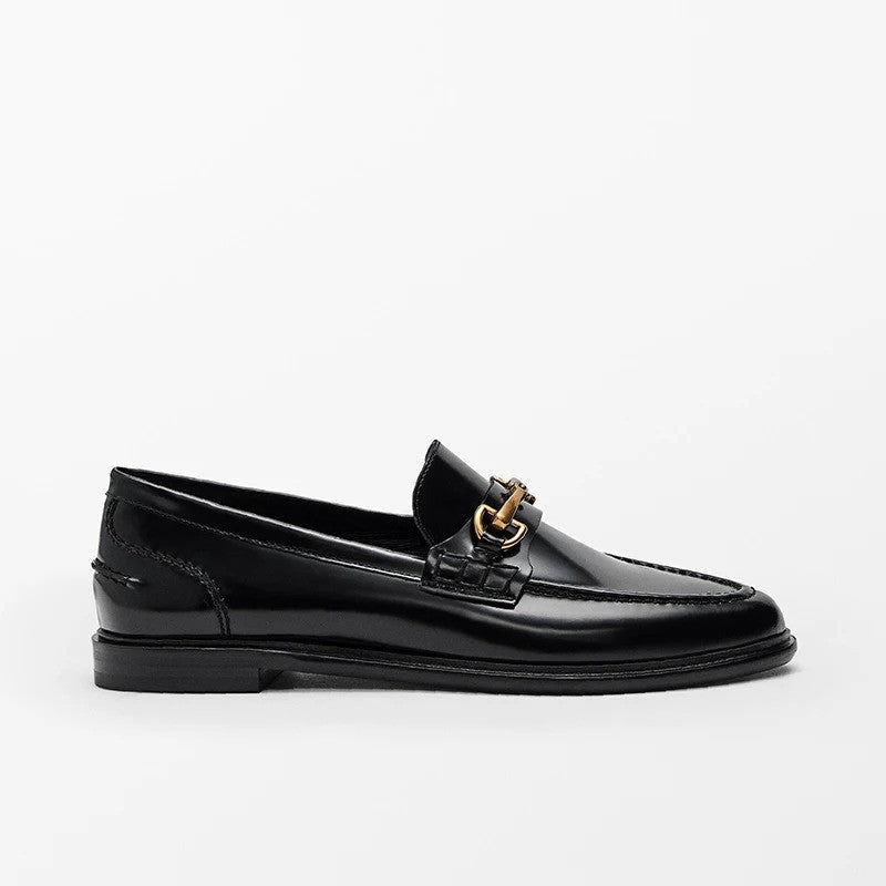 BelleCuir Metal Buckle  Leather Shoes- 16577