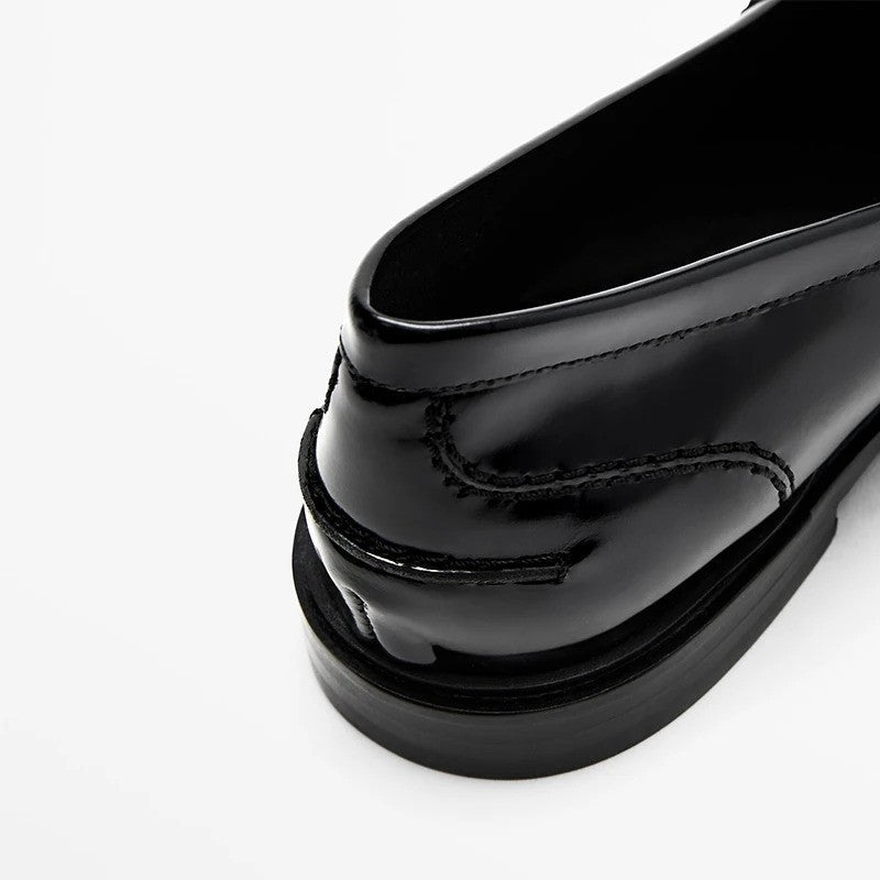 BelleCuir Metal Buckle  Leather Shoes- 16577