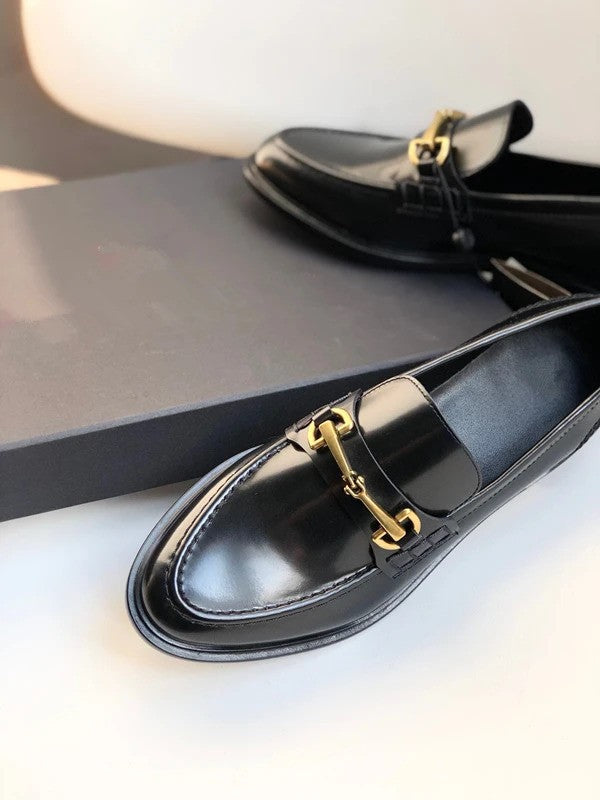 BelleCuir Metal Buckle  Leather Shoes- 16577