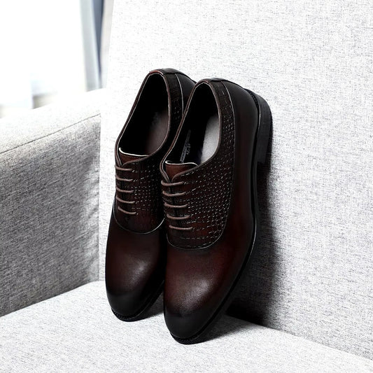 Patina-Finished Handcrafted Dress Shoes-16598