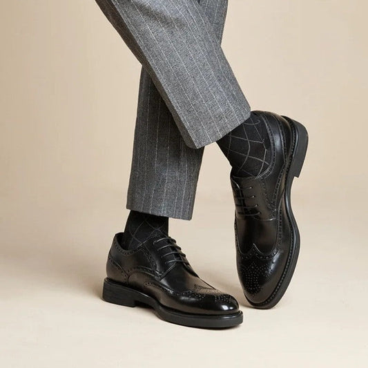 Luxury Brogue Wingtip Leather Shoes-16585