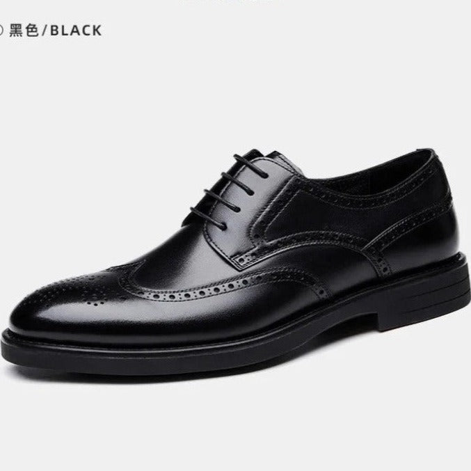 Luxury Brogue Wingtip Leather Shoes-16585