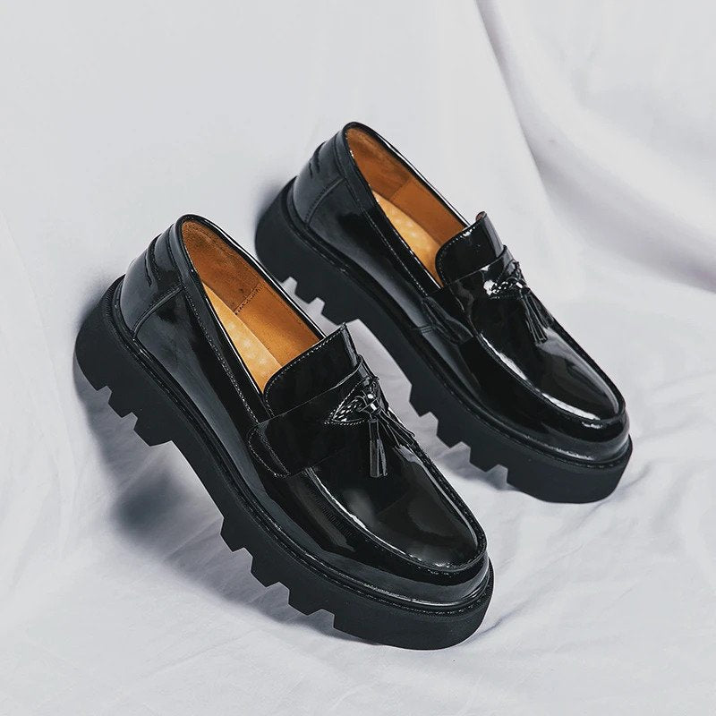 Men’s Formal Black Leather Loafers-16523