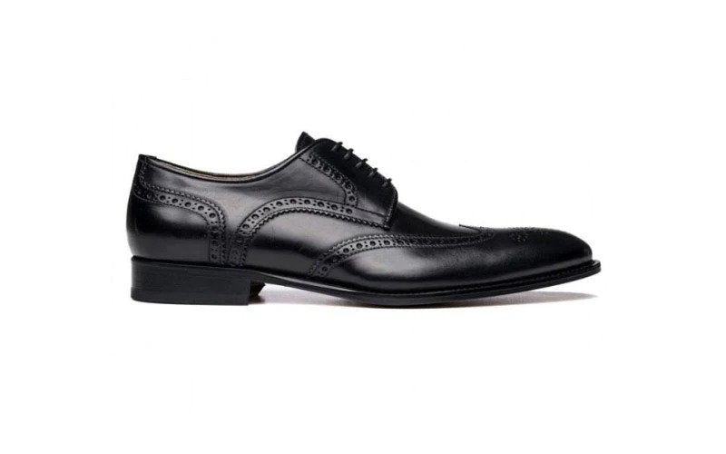 Classic Wingtip Brogues – Black Patina Leather -16532