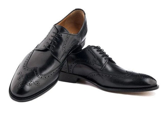 Classic Wingtip Brogues – Black Patina Leather -16532