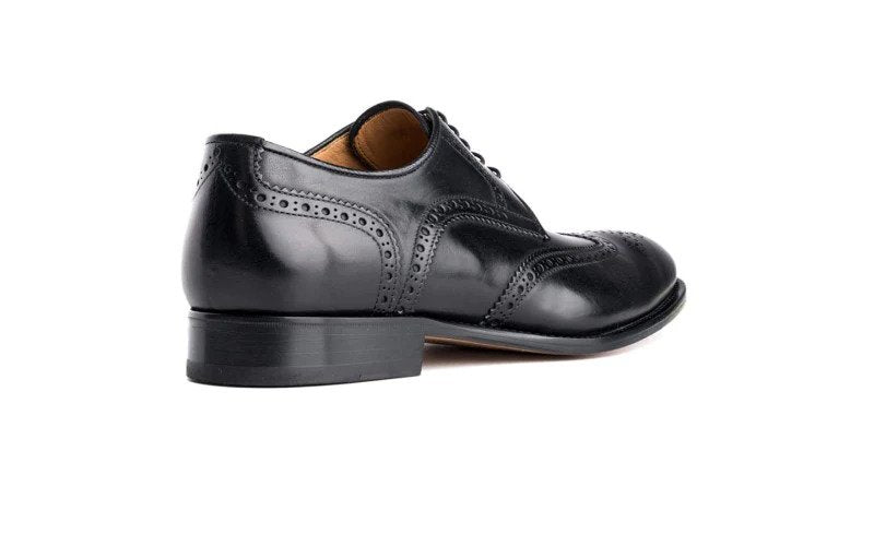 Classic Wingtip Brogues – Black Patina Leather -16532