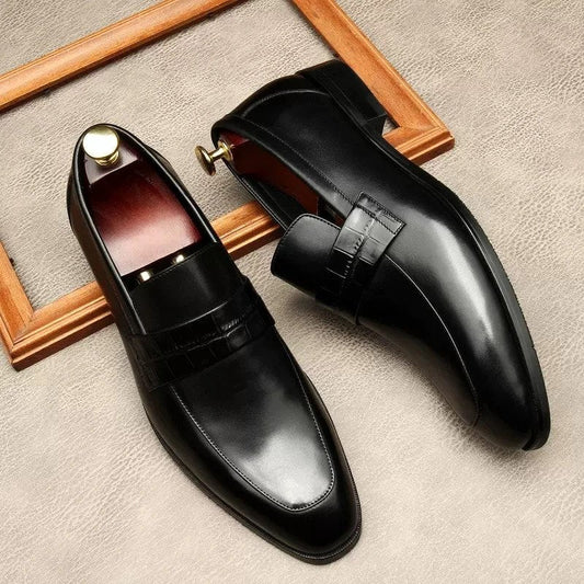 Classic Heritage Black Moccasin Shoes-16542