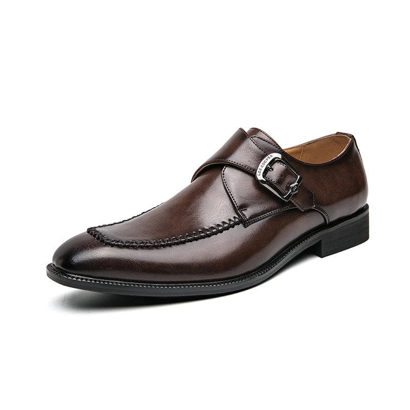 Hand-forged buckle dress shoes-16549