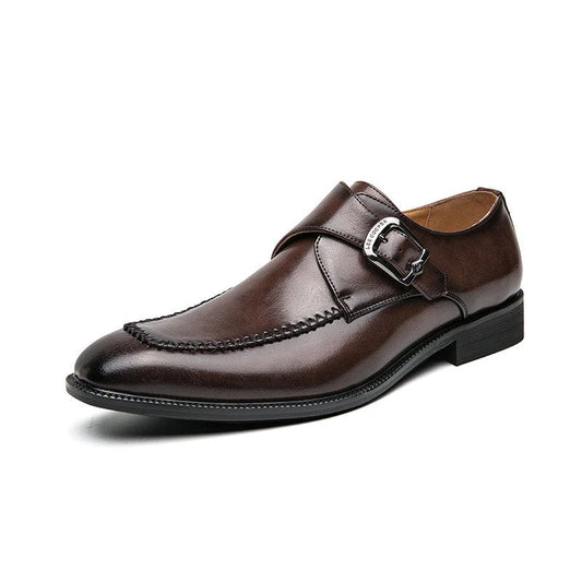 Hand-forged buckle dress shoes-16549