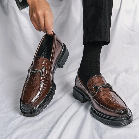 Men’s Brown Slip-On Leather Shoes-16524