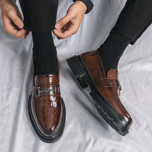 Men’s Brown Slip-On Leather Shoes-16524