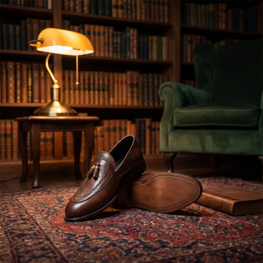 Chestnut Tassel Brown Brogue Loafers - 16620