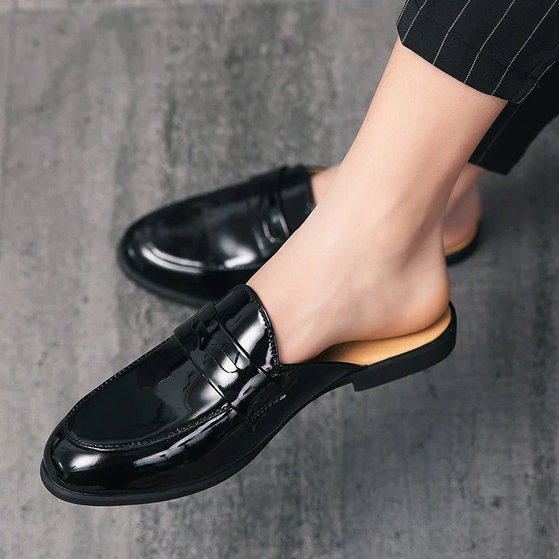 Italian Leather Half-Open Dress Mules- 16591