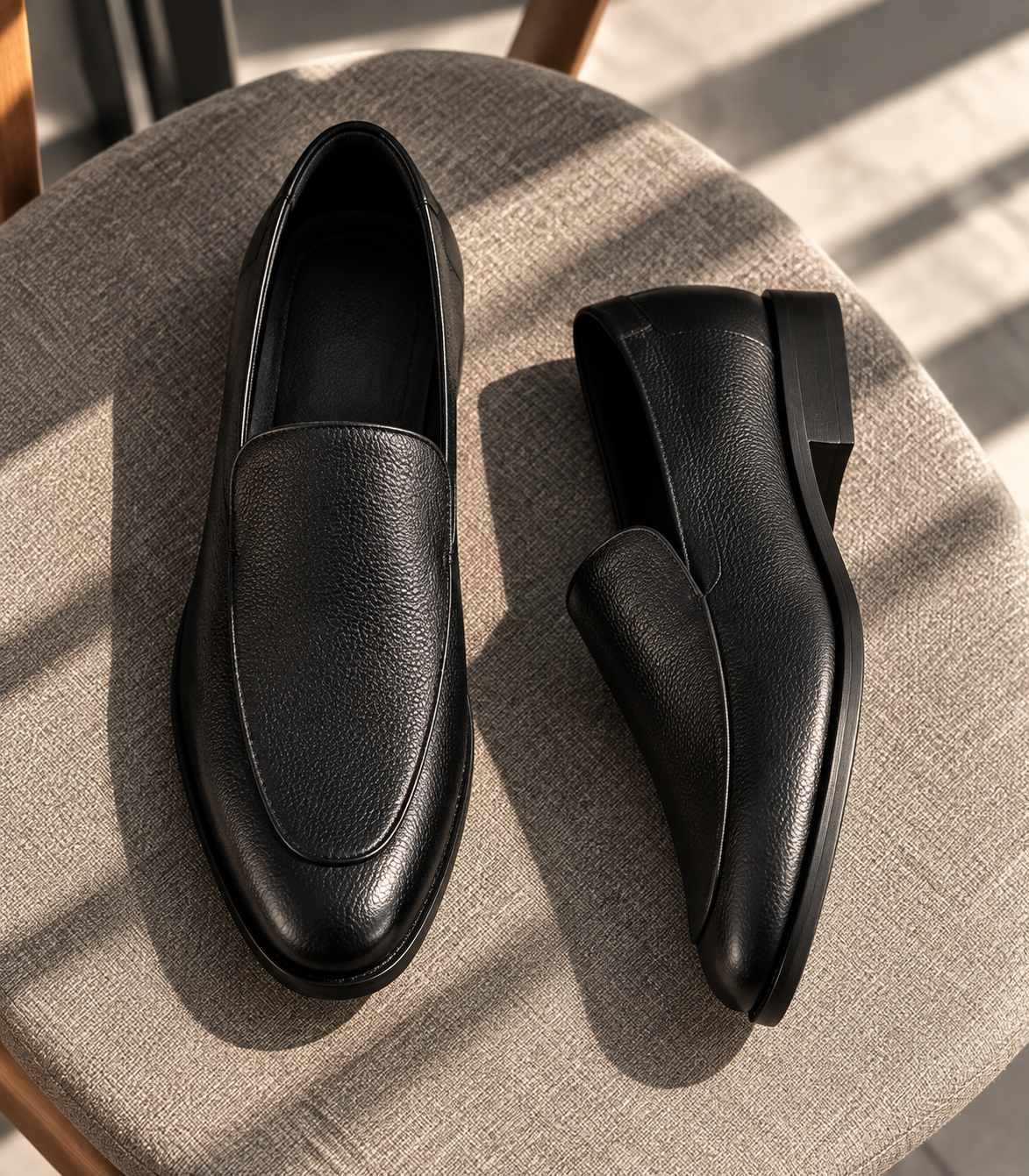 Plain Leather Pump Shoes - 16559