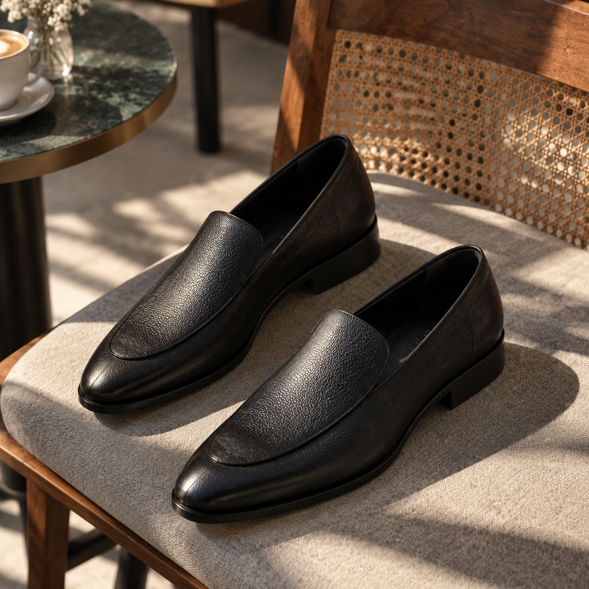 Plain Leather Pump Shoes - 16559