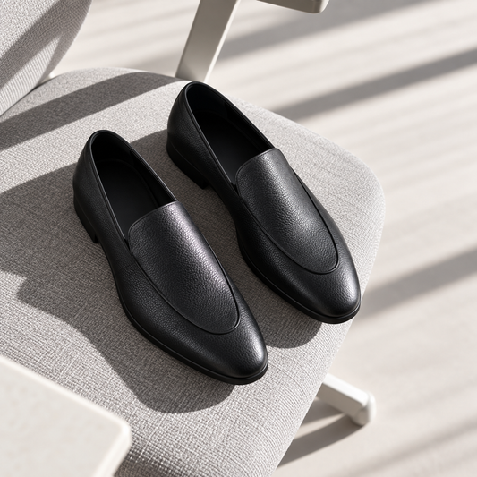 Plain Leather Pump Shoes - 16559