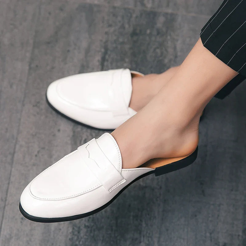 Italian Leather Half-Open Dress Mules- 16591