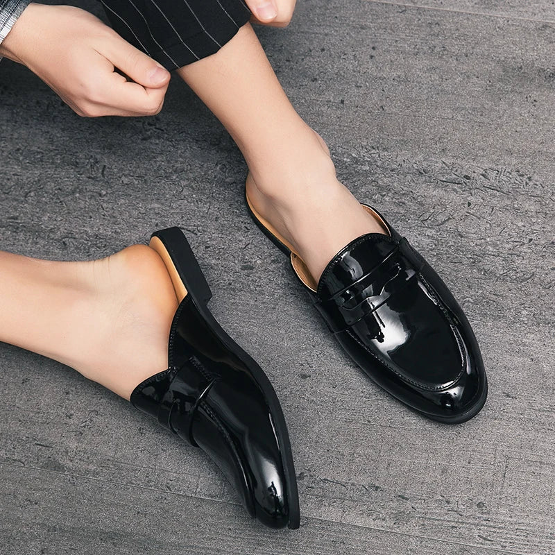 Italian Leather Half-Open Dress Mules- 16591