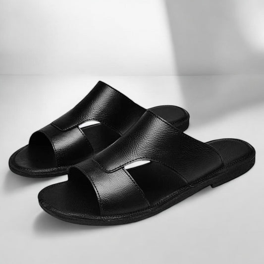 High Quality Minimalist Leather Slide Slippers- 16590