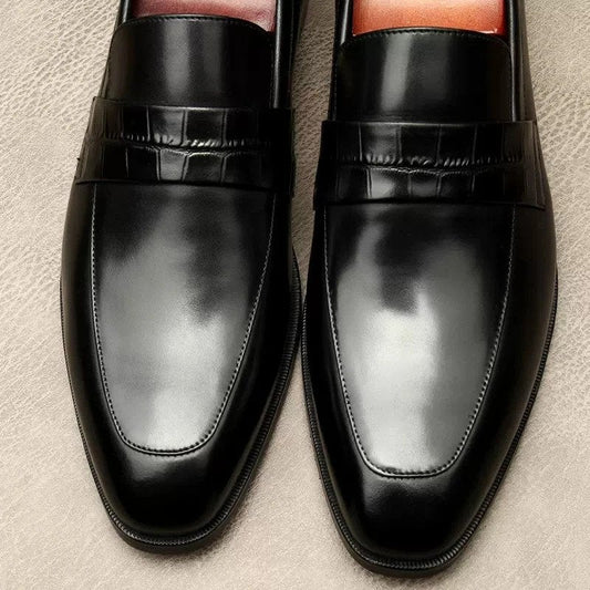 Classic Heritage Black Moccasin Shoes-16542