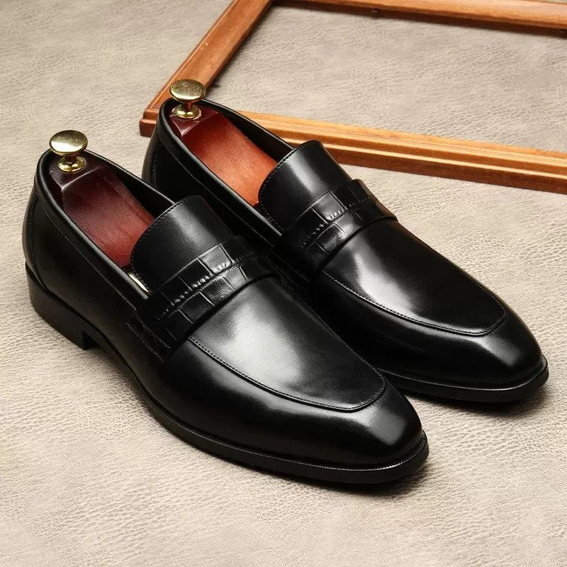 Classic Heritage Black Moccasin Shoes-16542