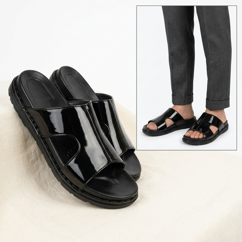 Patina Leather Slippers - 16626
