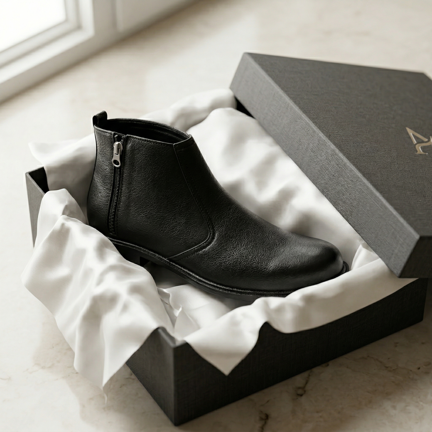 Premium Quality Black long Formal Boots-16608