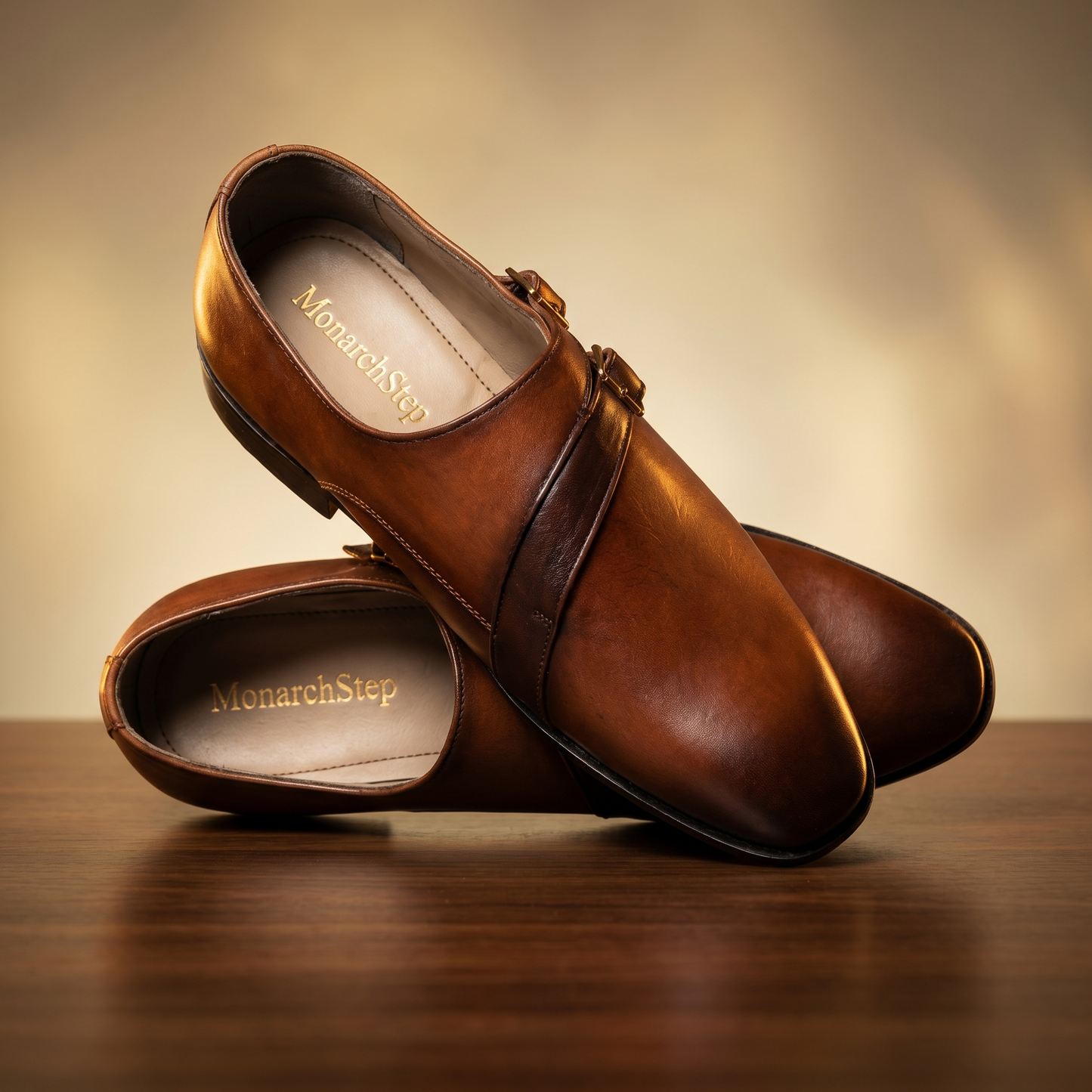 Oxford-Style Double Monk Leather Shoes -16624