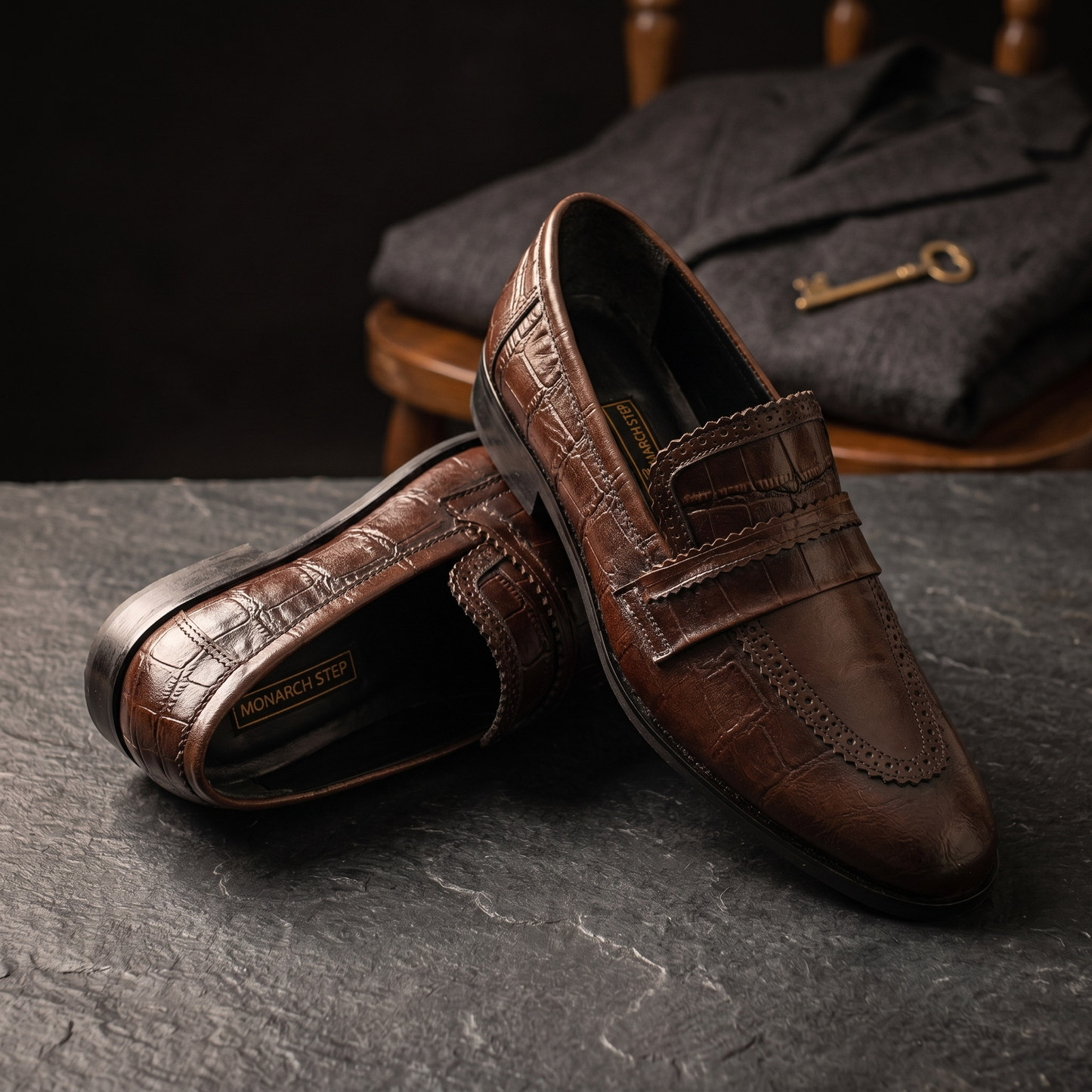 Prestige Croc-Embossed Loafers 16622